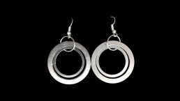 11D- concentric 2 metal rings - ear rings